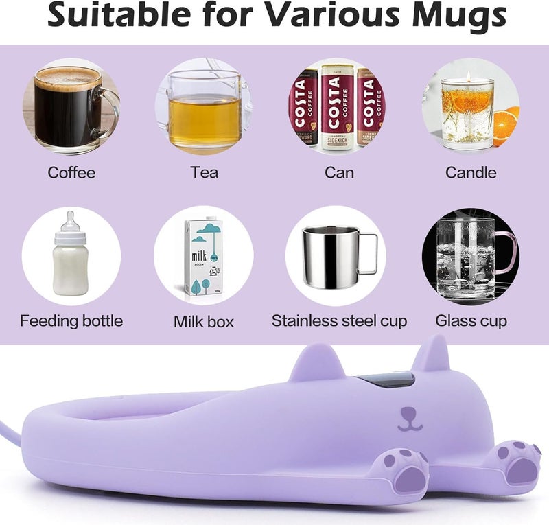 PUSEE Mug Warmer,Coffee Warmer for Desk Candle Warmer Auto Shut Off,Coffee Cup Warmer with 3 Temp Settings,Electric Beverage Warmer Plate for Coffee,Tea,Water Milk and Cocoa(Not Include Cup) - Image 3